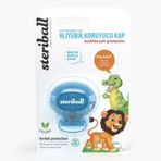 Steriball 8681734110115 Bebek Mavi Çocuk 3 Aslan Diş Fırçası Koruyucu Kap
