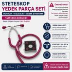 Stetoskop Yedek Hortum Seti (Göğüs Parçası Hariç) I Hortum + Kulaklık (Başlık Hariç) - Bordo