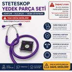 Stetoskop Yedek Hortum Seti Mor (Göğüs Parçası Hariç) I Hortum + Kulaklık (Başlık Hariç)