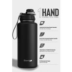 Stevig 1 Hand Leak-Proof Sızdırmaz Çelik Termos 1000 Ml Black St-210