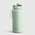 Stevig 1 Hand Leak-Proof Sızdırmaz Çelik Termos 1000 ml Smoke Green ST-218 - Su Yeşili - 1 lt