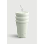 Stevig 3 Bubble Two-Cap Straw Tumbler Çelik Termos 600 ML Lightest Sky ST-247