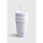 Stevig 3 Bubble Two-Cap Straw Tumbler Çelik Termos 600 ml Lilac Hint ST-245 - 0,60 lt