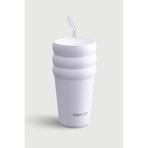 Stevig 3 Bubble Two-Cap Straw Tumbler Çelik Termos 600 ML Lilac Hint ST-245