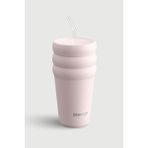 Stevig 3 Bubble Two-Cap Straw Tumbler Çelik Termos 600 ml Soft Quartz ST-248 - Pembe - 0,60 lt