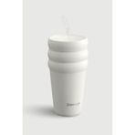 Stevig 3 Bubble Two-Cap Straw Tumbler Çelik Termos 600 ML White Stone ST-249