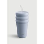 Stevig 3 Bubble Two-Cap Straw Tumbler Çelik Termos 600 ML Zen Blue ST-246