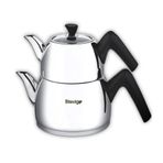 Stevig ST-501 4 Turkish Tea 18/10 Paslanmaz Çelik Takımı Büyük Boy Çaydanlık