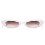 STGATN Retro Vintage Dar Kedi Göz Güneş Gözlüğü Kadınlar için 90s Küçük Şık Stil Trendy Sunnies ST3500, Beyaz Çerçeve Gradyan Kahverengi Lens, One Size