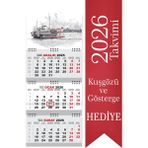 Sticker Art 2026 Küçük Boy Gemici Denizci Duvar Takvimi 27,5 x 65 cm