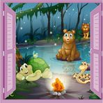 Sticker Art Çocuk Odası Bebek Odası Pencere Poster Duvar Kağıdı Hayvanlar Kamp