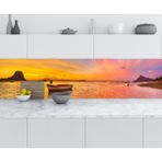 Sticker Art Mutfak Tezgah Arası Folyo Fayans Kaplama Folyosu Gün Batımı Tekne 60x200 CM