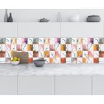 Sticker Art Mutfak Tezgah Arası Folyo Fayans Kaplama Folyosu Sanat Yağlıboya Karo 60x500 CM