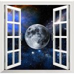 Sticker Art Pencere Poster Duvar Kağıdı Uzay Manzarası 5 Yapışkanlı Sticker