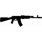 Sticker Atölyesi AK 47-Kalaşnikof-Tüfek-Gun-Silüet Sticker - 20582-1 Renkli 4.5 x 16 cm - Siyah