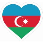 Sticker Atölyesi Azerbaycan Bayrak Sticker - 25 x 27 cm - Renkli