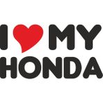 Sticker Atölyesi I Love My Honda Sticker - 15007 - Siyah - Kırmızı - 5 x 12 cm