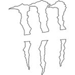 Sticker Atölyesi Monster Pençe Izi Sticker - 15045 - Beyaz - 15 x 11.5 cm