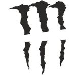 Sticker Atölyesi Monster Pençe Izi Sticker - 15045 - Siyah - 15 x 5 cm