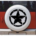 Sticker Dizayn Askeri Yıldız Army Star Sticker - Off Road Pickup Kamp 4x4 Sticker - Araba Oto Motosiklet Karavan Sticker 00677 - 100x100 Cm - Siyah