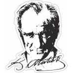 Sticker Dizayn Atatürk - Mustafa Kemal Atatürk Sticker - Araba - Oto - Motosiklet Sticker 00017 - 20x17 Cm - Renkli