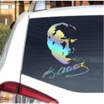 Sticker Dizayn Atatürk Silüeti ve Imza Sticker - Mustafa Kemal Atatürk Başbuğ Imza Sticker - Araba Oto Motosiklet Karavan Cam Sticker - 00391 - Hologram - 25x21 Cm