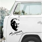 Sticker Dizayn Atatürk Silüeti ve Imza Sticker - Mustafa Kemal Atatürk Başbuğ Imza Sticker - Araba Oto Motosiklet Karavan Cam Sticker - 00391 - Siyah - 40x33 Cm