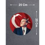 Sticker Dizayn Atatürk ve Türk Bayrağı Sticker, Gazi Mustafa Kemal Atatürk Sticker, Araba Oto Motosiklet Karavan Sticker 00629 - 25x25 Cm - Renkli
