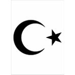 Sticker Dizayn Ay Yıldız Sticker Türk Bayrağı Sticker 00323 - 60x44 Cm - Siyah