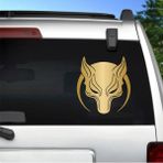 Sticker Dizayn Börü Sticker - Gökbörü Kurt Hilal Sticker - Araba Oto Cam Motosiklet Karavan Sticker - 00238 - Altın - 15x14 Cm