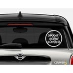 Sticker Dizayn Dikkat Acemi Sürücü Sticker - Araba Oto Motosiklet Sticker 00167 - 15x15 Cm - Beyaz