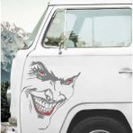 Sticker Dizayn Joker Sticker - Batman Gotham City Sticker - Araba Oto Cam Motosiklet Karavan Sticker - 00057 - Gri - 20x17 Cm