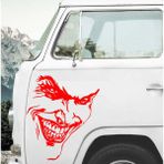 Sticker Dizayn Joker Sticker - Batman Gotham City Sticker - Araba Oto Cam Motosiklet Karavan Sticker - 00057 - Kırmızı - 100x85 Cm