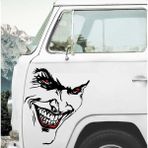Sticker Dizayn Joker Sticker - Batman Gotham City Sticker - Araba Oto Cam Motosiklet Karavan Sticker - 00057 - Siyah - 30x25 Cm
