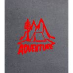 Sticker Dizayn Kamp Adventure Sticker - Araba Oto Motosiklet Karavan Sticker 02167 - 25x24 Cm - Kırmızı