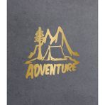 Sticker Dizayn Kamp Adventure Sticker - Araba Oto Motosiklet Karavan Sticker 02167 - 40x38 Cm - Altın