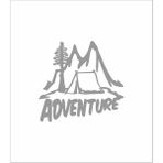 Sticker Dizayn Kamp Adventure Sticker - Araba Oto Motosiklet Karavan Sticker 02167 - 80x75 Cm - Gri