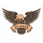 Sticker Dizayn Kişiye Özel Ad Soyad Kartal Sticker - Araba Oto Motosiklet Karavan Sticker 00070 - 20x14 Cm - Renkli