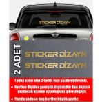 Sticker Dizayn Kişiye Özel Ad Soyad Sticker (2ADET) - Isim Soyisim Yazı Araba Oto Motosiklet Sticker 00122 - 15 Cm - Altın