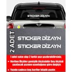 Sticker Dizayn Kişiye Özel Ad Soyad Sticker (2ADET) - Isim Soyisim Yazı Araba Oto Motosiklet Sticker 00122 - 20 Cm - Beyaz