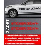 Sticker Dizayn Kişiye Özel Ad Soyad Sticker Kırmızı Renk (2ADET) - Isim Soyisim Yazı Araba Oto Motosiklet Sticker 00122 - 50 Cm