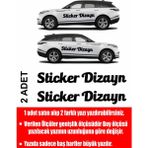 Sticker Dizayn Kişiye Özel Yazı - 2 Adet Isim Soyisim Yazı - Araba - Oto - Araç -Motosiklet - Karavan Sticker Etiket 00096 - 100 Cm - Siyah