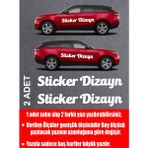 Sticker Dizayn Kişiye Özel Yazı - 2 Adet Isim Soyisim Yazı - Araba - Oto - Araç -Motosiklet - Karavan Sticker Etiket 00096 - 25 Cm - Beyaz