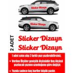 Sticker Dizayn Kişiye Özel Yazı - 2 Adet Isim Soyisim Yazı - Araba - Oto - Araç -Motosiklet - Karavan Sticker Etiket 00096 - 25 Cm - Kırmızı