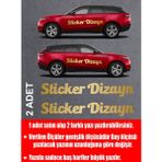 Sticker Dizayn Kişiye Özel Yazı - 2 Adet Isim Soyisim Yazı - Araba - Oto - Araç -Motosiklet - Karavan Sticker Etiket 00096 - 50 Cm - Altın
