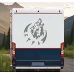 Sticker Dizayn Kurt ve Göktürkçe Türk Yazısı Gökbörü Sticker - Araba Oto Motosiklet Karavan Pickup Sticker 00758 - 20x17 Cm - Gri