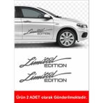 Sticker Dizayn Limited Edition (2 Adet ) Sticker - Araba Oto Motosiklet Karavan Sticker 00305 - 12x3 Cm - Gri