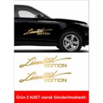 Sticker Dizayn Limited Edition (2 Adet ) Sticker - Araba Oto Motosiklet Karavan Sticker 00305 - 20x4,5 Cm - Altın