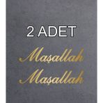 Sticker Dizayn Maşallah (2 Adet) Sticker - Araba Oto Motosiklet Karavan Cam Sticker - 00054 - Altın - 30x7 Cm