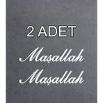 Sticker Dizayn Maşallah (2 Adet) Sticker - Araba Oto Motosiklet Karavan Cam Sticker - 00054 - Beyaz - 20x5 Cm
